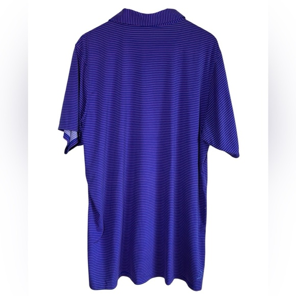 B Draddy Sport Shirt Men's XL Pink Blue Striped Golf Polo Performance Stretch - Picture 2 of 9